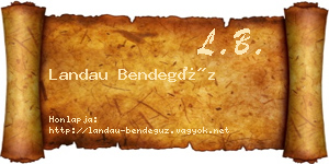 Landau Bendegúz névjegykártya
